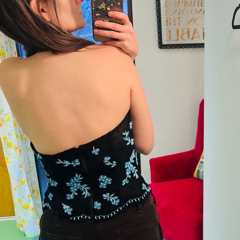 Vintage Cache Beaded Lace Halter Top 6 - Picture 2 of 13